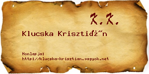 Klucska Krisztián névjegykártya